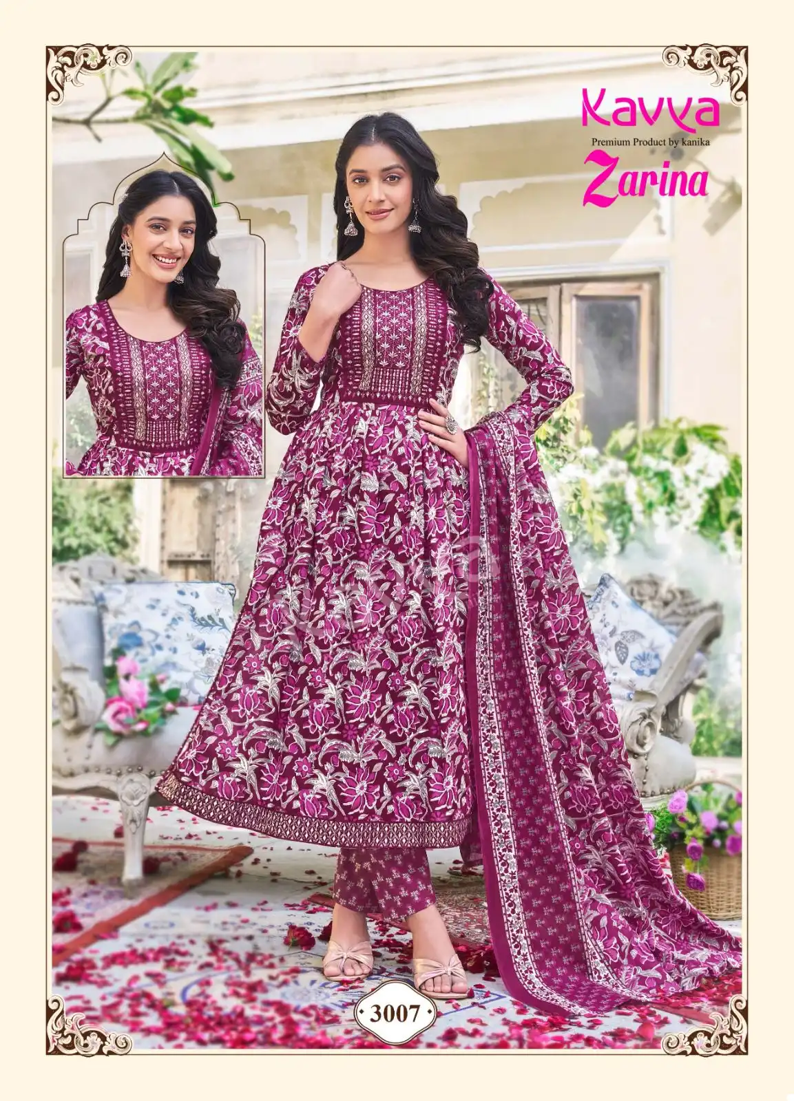 Kavya Zarina Vol 3 Pure Cambric Cotton Wholesale Readymade Salwar Suit Catalog — Wholesale Salwar Suits, Kavya wholesale from Surat - Gallery Image 8