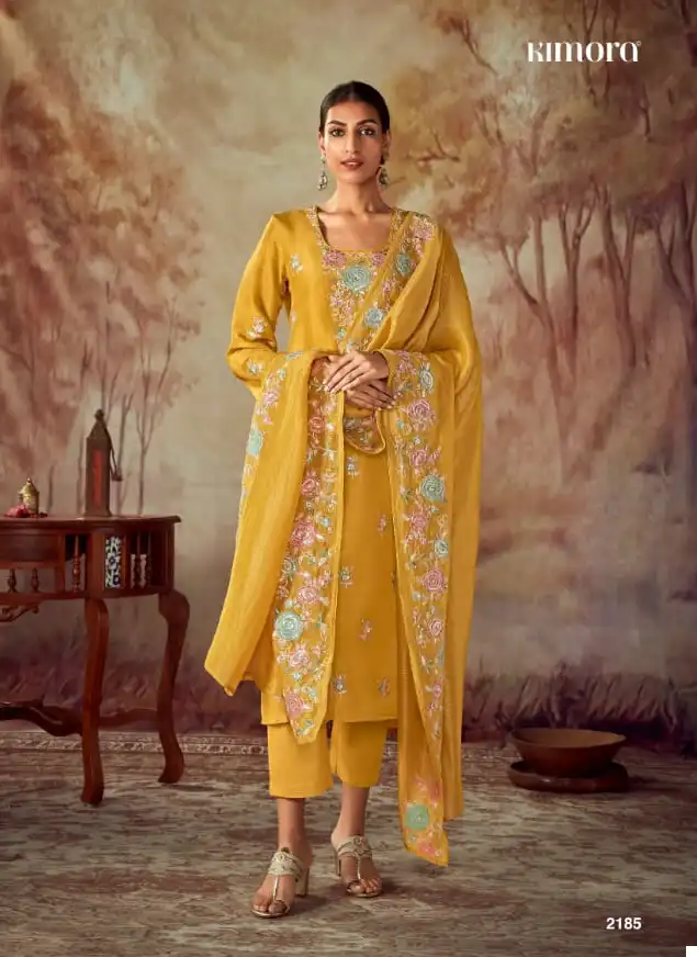 Kimora Shahi Pure Russian Silk Wholesale Fancy Salwar Suit Catalog — Wholesale Salwar Suits, MPA wholesale from Surat — view 6