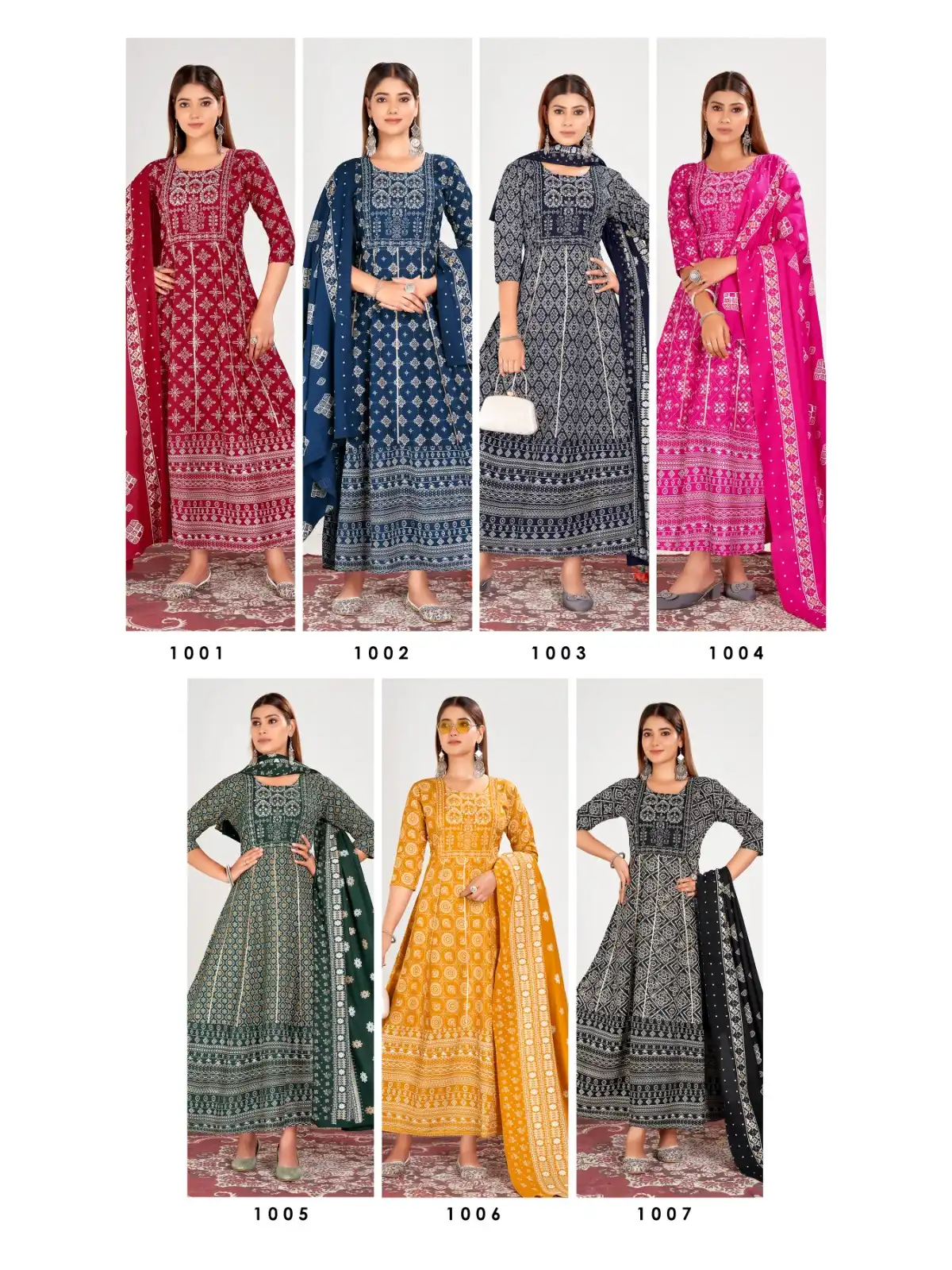 Krishna Trendz Anamika Vol 1 14 Kg Rayon Wholesale Long Gown with Dupatta Catalog - Image 8