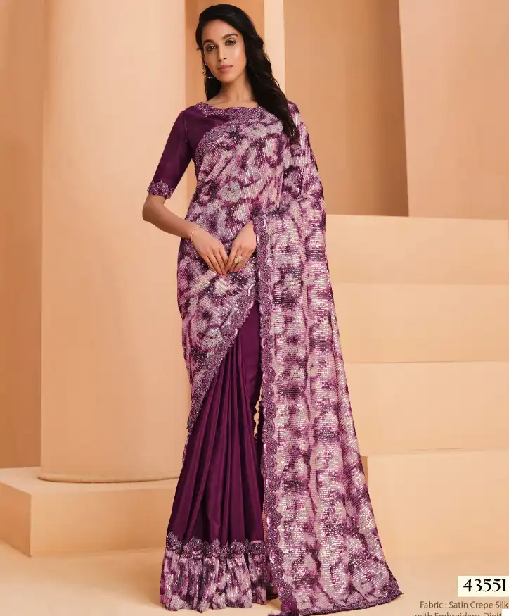 Mahotsav Helly Satin Crepe Silk Wholesale Fancy Sarees Catalog