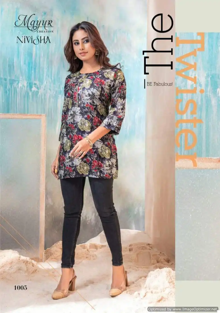 Mayur Nivisha Vol 1 Rayon Cotton Wholesale Short Tops Catalog - Image 6