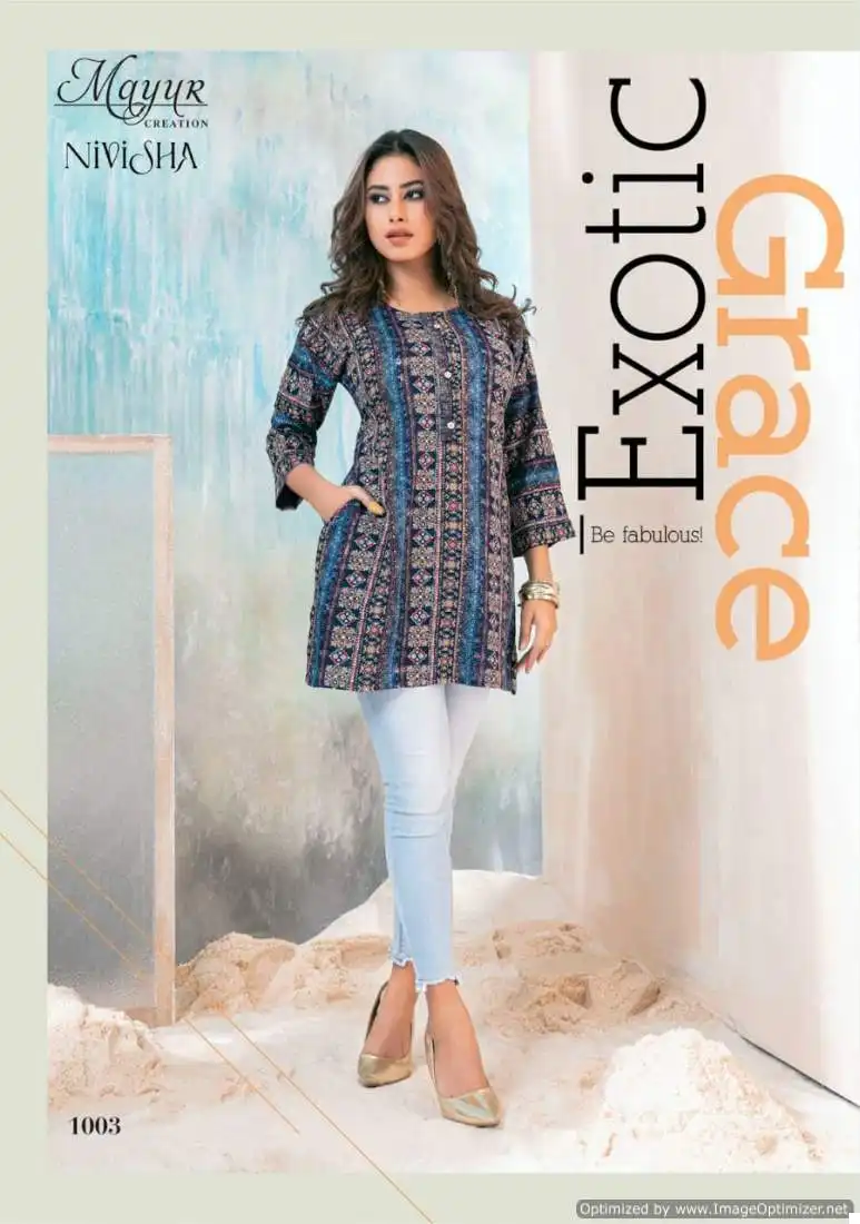 Mayur Nivisha Vol 1 Rayon Cotton Wholesale Short Tops Catalog - Image 8