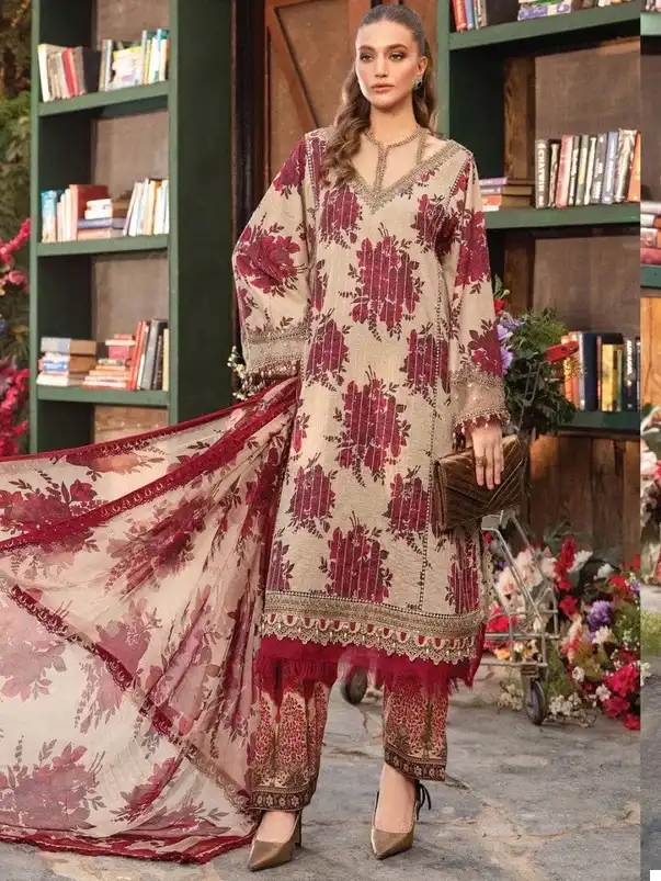 Mehboob Tex 1303 A And 1303 B Pure Cambric Cotton Print Wholesale Pakistani Salwar Suit Catalog