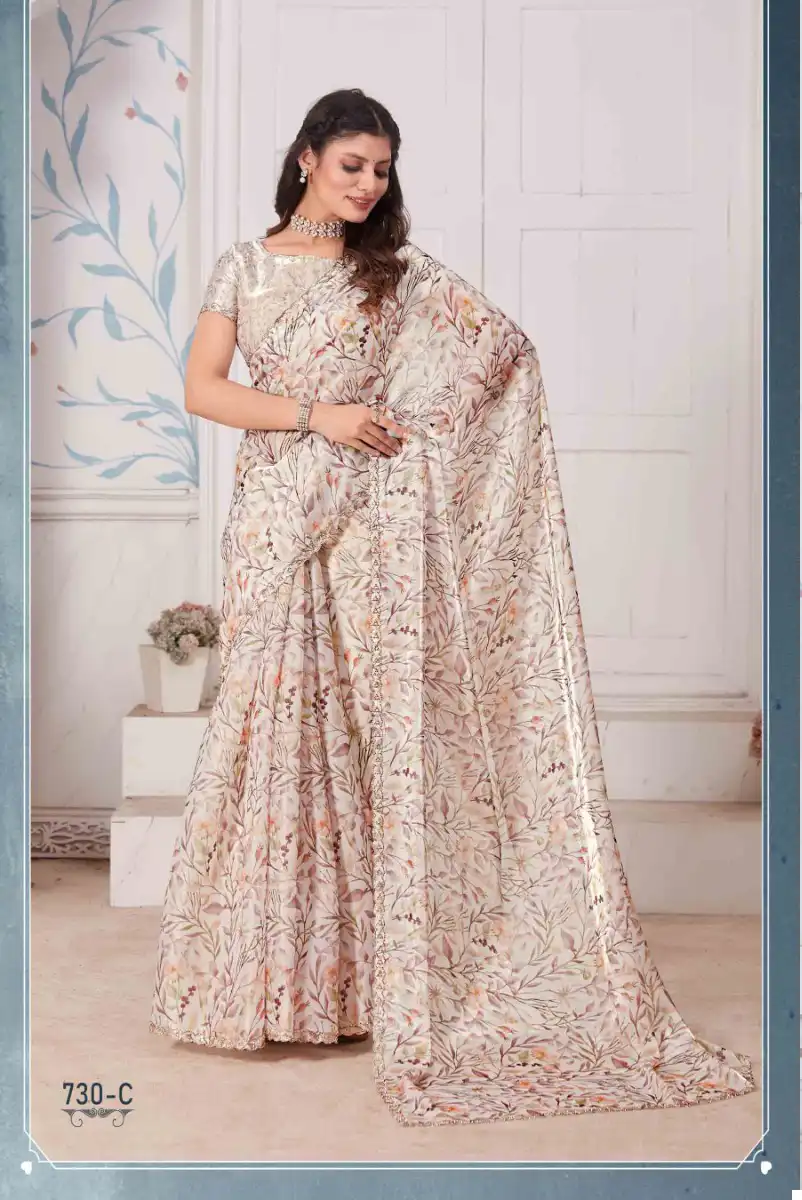 Mehek 730A To 730D Soft Jimmy Chhoo Digital Print Wholesale Fancy Sarees Catalog - Image 3