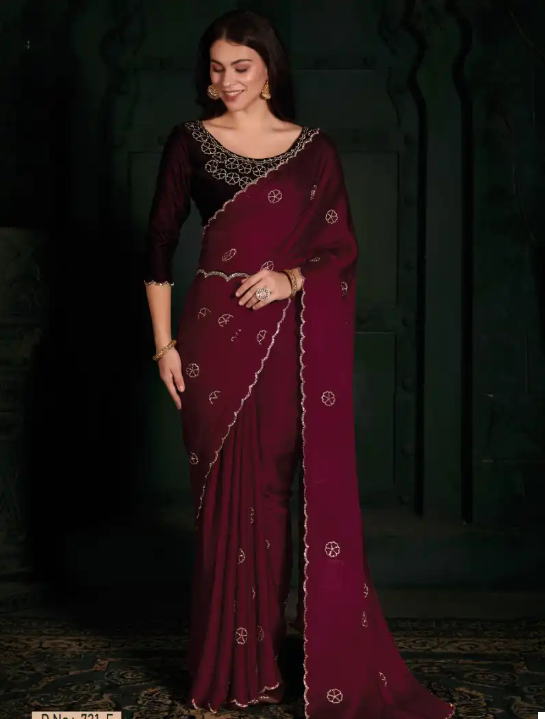 Mehek 731A To 731F Pure Satin Georgette Wholesale Fancy Sarees Catalog