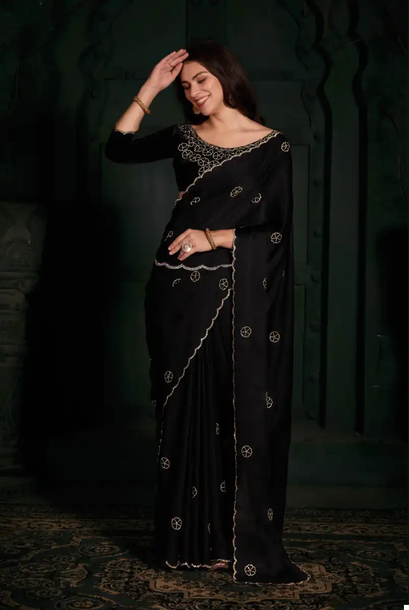 Mehek 731A To 731F Pure Satin Georgette Wholesale Fancy Sarees Catalog - Image 3