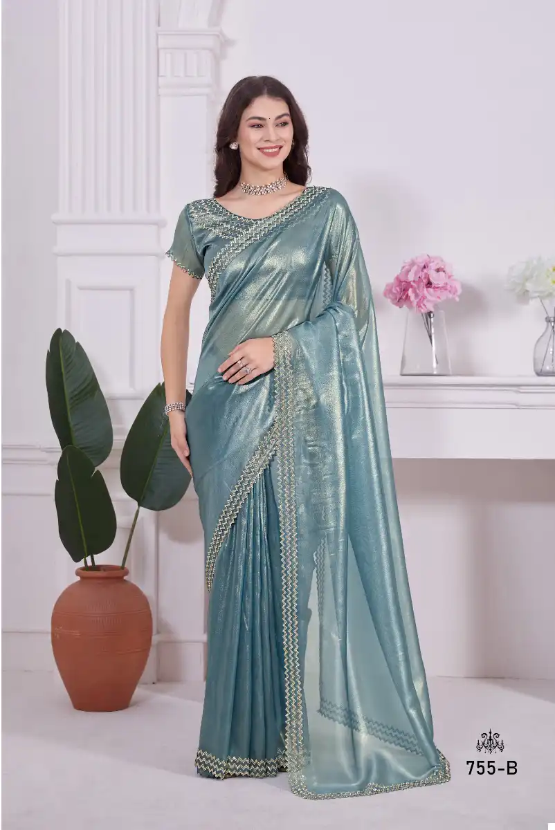 Mehek 755A To 755E Raina Net Coating Wholesale Fancy Sarees Catalog - Image 3