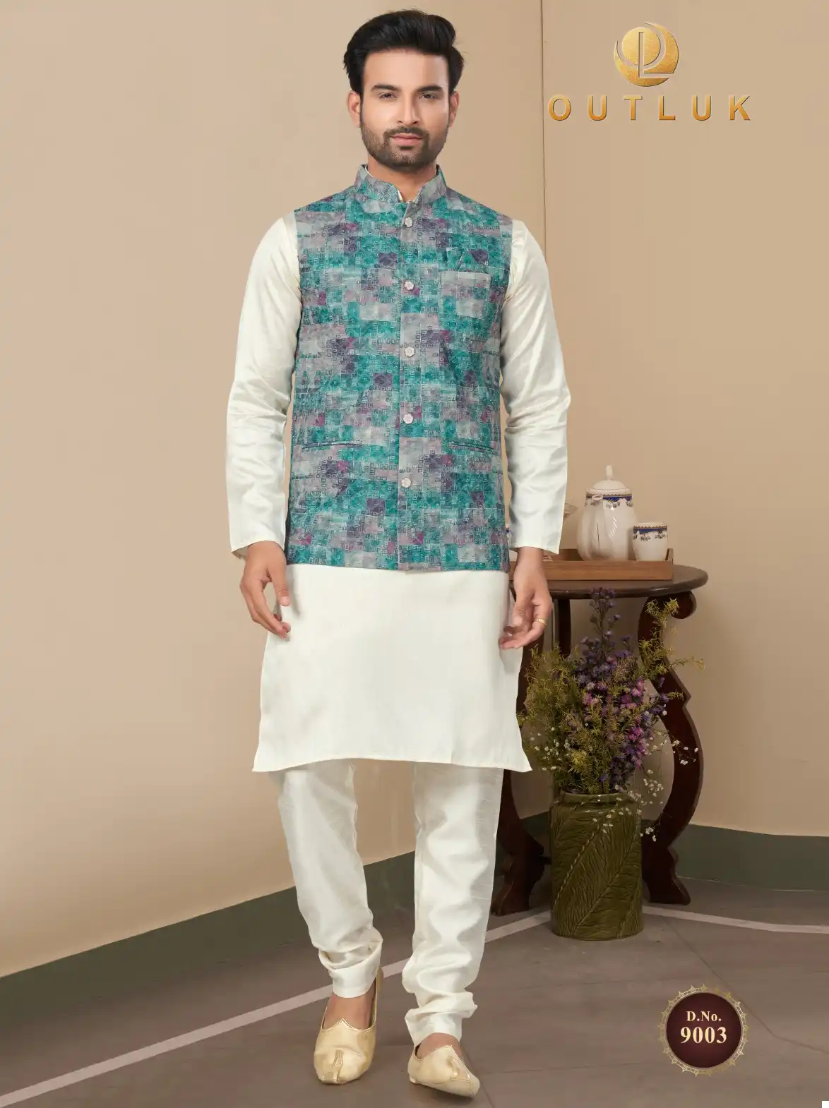 Outluk Wedding Collection Vol 9 Silk Mastani Wholesale Kurta Pajama With Koti Catalog