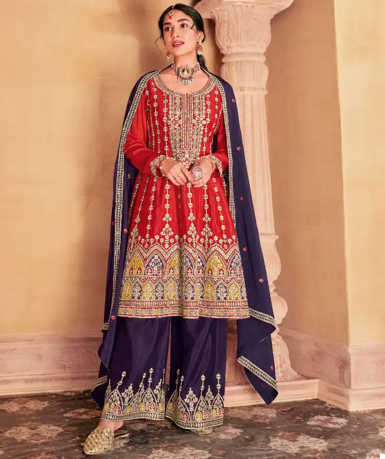 Radha Trendz Maharani Heavy Premium Chinon Wholesale Designer Readymade Salwar Suit Catalog