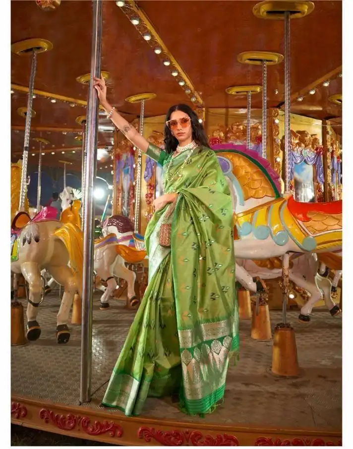 Rajtex Kaitra Silk Hand Woven Silk Heavy Jam Silk Fancy Sarees Catalog - Image 2