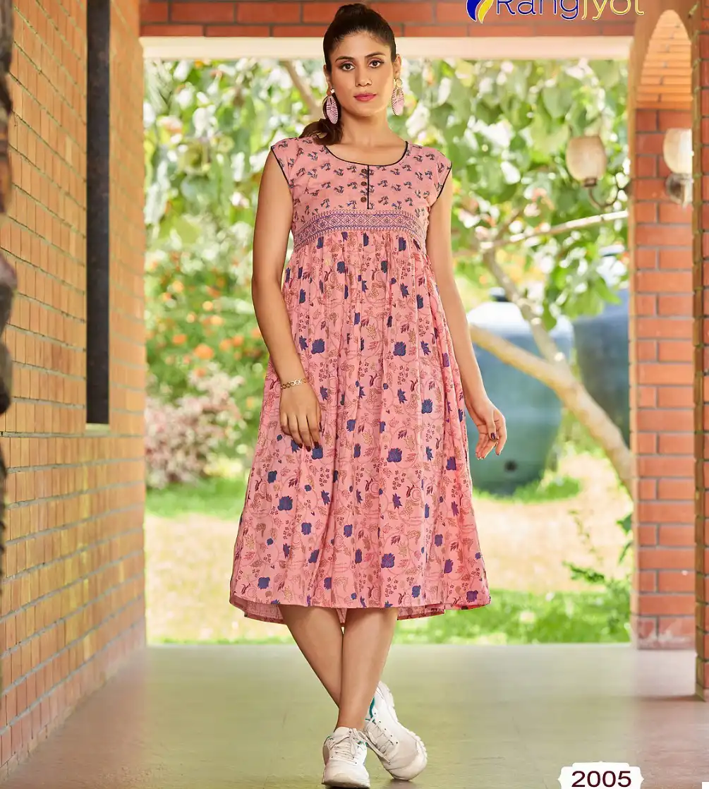 Rangjyot Summer Queen Vol 2 Cotton Two Tone Wholesale Fancy Kurti Catalog