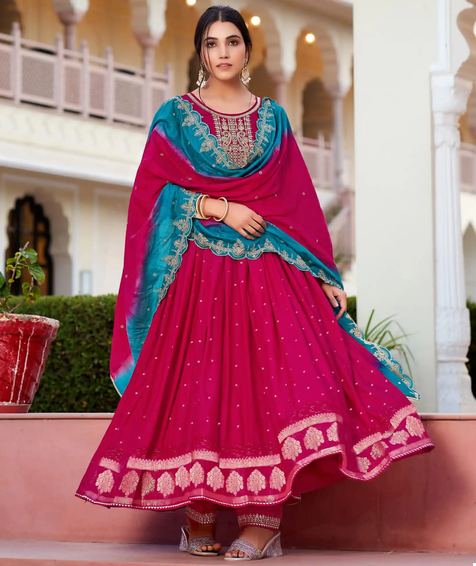 Rangoon Saachi Viscose Jacquard Wholesale Readymade Salwar Suit Catalog