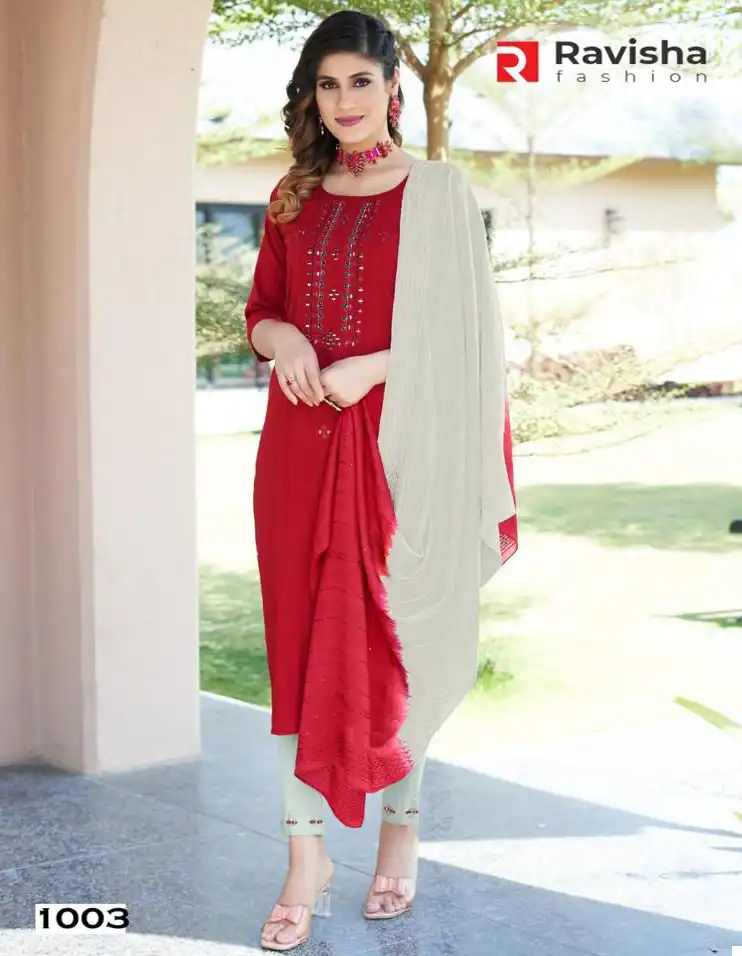 Ravisha Sofia Chinon Wholesale Readymade Salwar Suit Catalog