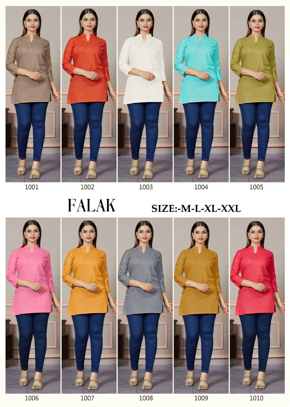 Sangeet Falak Cotton Slub Wholesale Short Top Catalog - Image 11