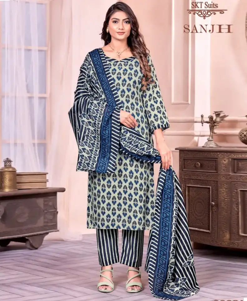 Skt Suits Sanjh Soft Cottan Digital Style Print Wholesale Salwar Suit Catalog