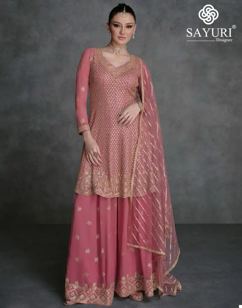 Sayuri Designer Jarokha Real Georgette Wholesale Designer Readymade Salwar Suit Catalog - Image 2