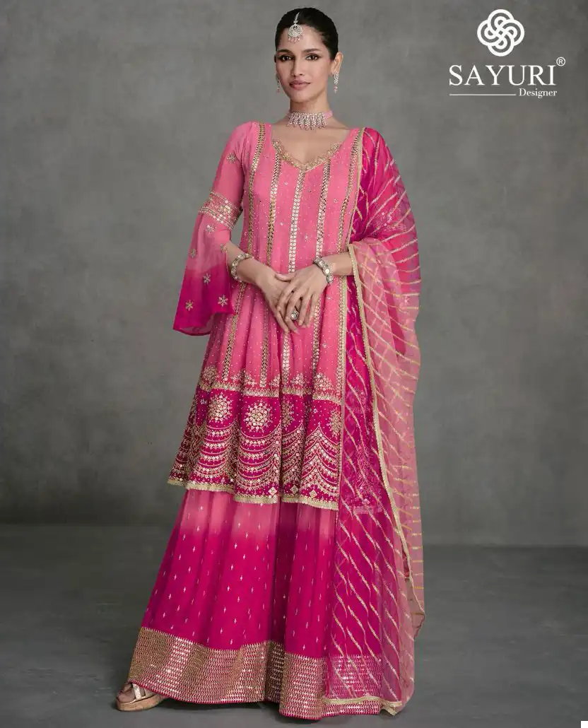Sayuri Designer Jarokha Real Georgette Wholesale Designer Readymade Salwar Suit Catalog - Image 3