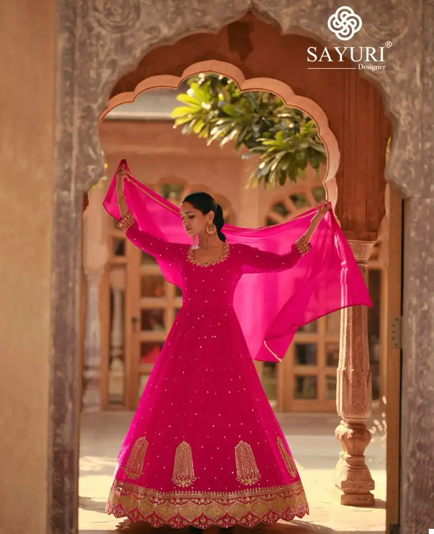 Sayuri Designer Kavya Real Georgette Wholesale Designer Readymade Anarkali Suit Catalog - Image 3