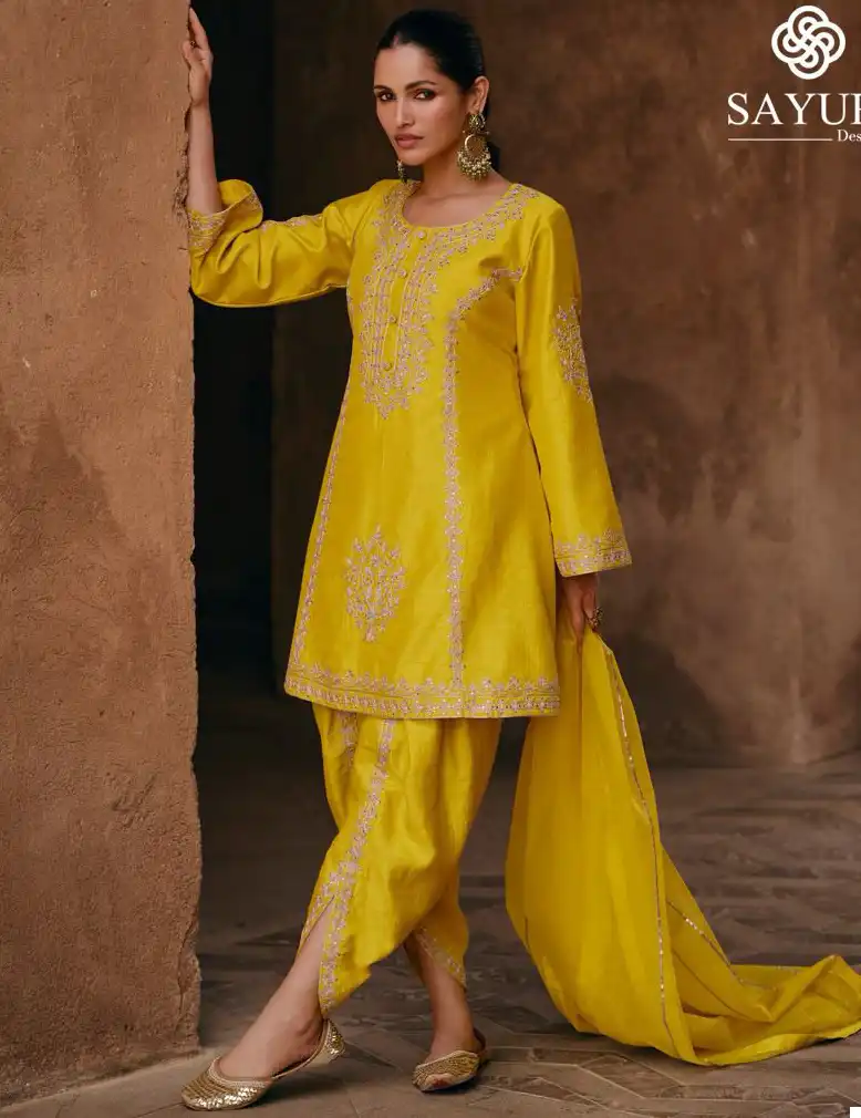 Sayuri Designer Sharmili Real Chinon Silk Wholesale Designer Readymade Salwar Suit Catalog