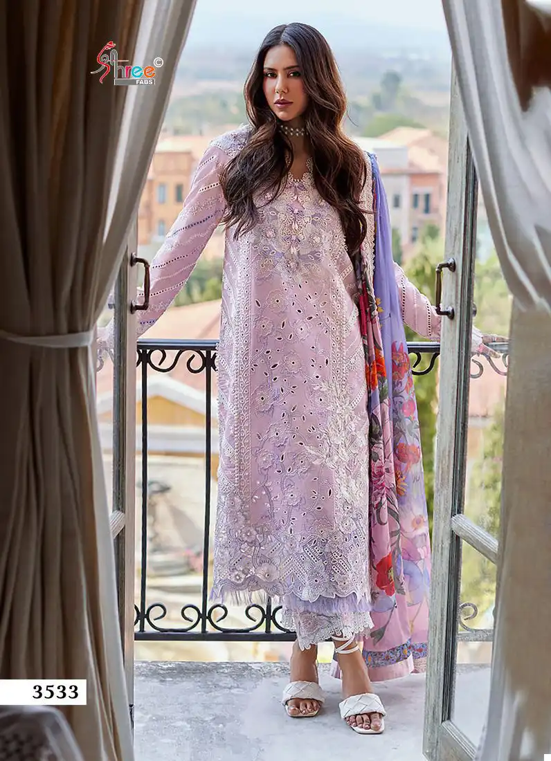 Shree Fab Mushq Premium Lawn Collection 24 Pure Lawn Cambric Cotton Wholesale Pakistani Salwar Suit Catalog - Image 2