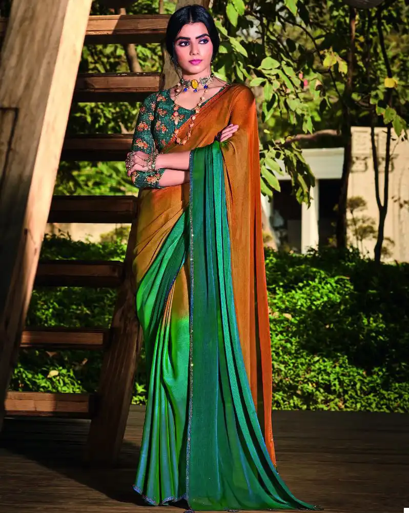 Sr Aruna Hits 3D Velvet Chiffon Wholesale Fancy Sarees Catalog