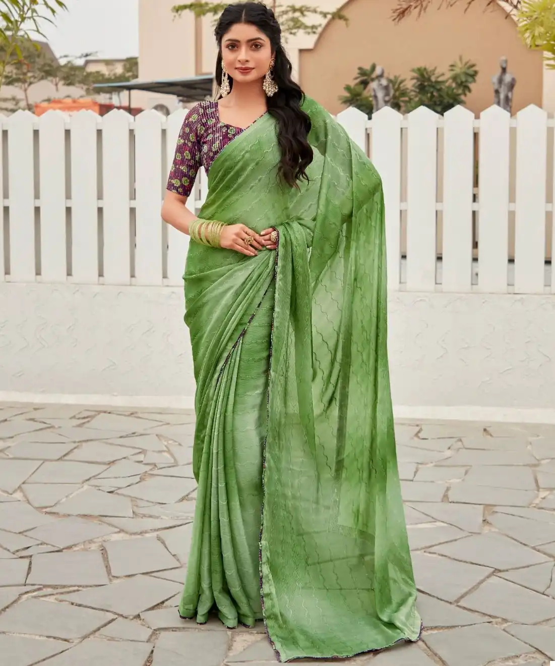 Stavan Oliva 3D Shaded Chiffon Wholesale Fancy Sarees Catalog