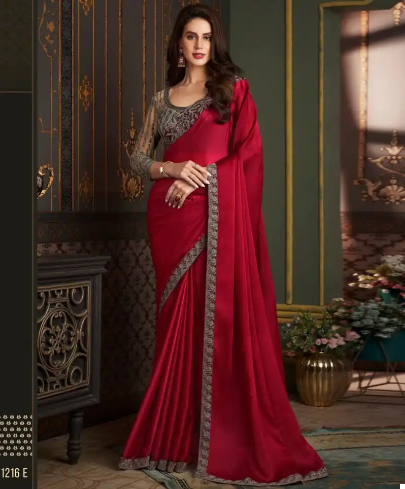 Tfh 1216 Colours Satin Silk Wholesale Fancy Sarees Catalog