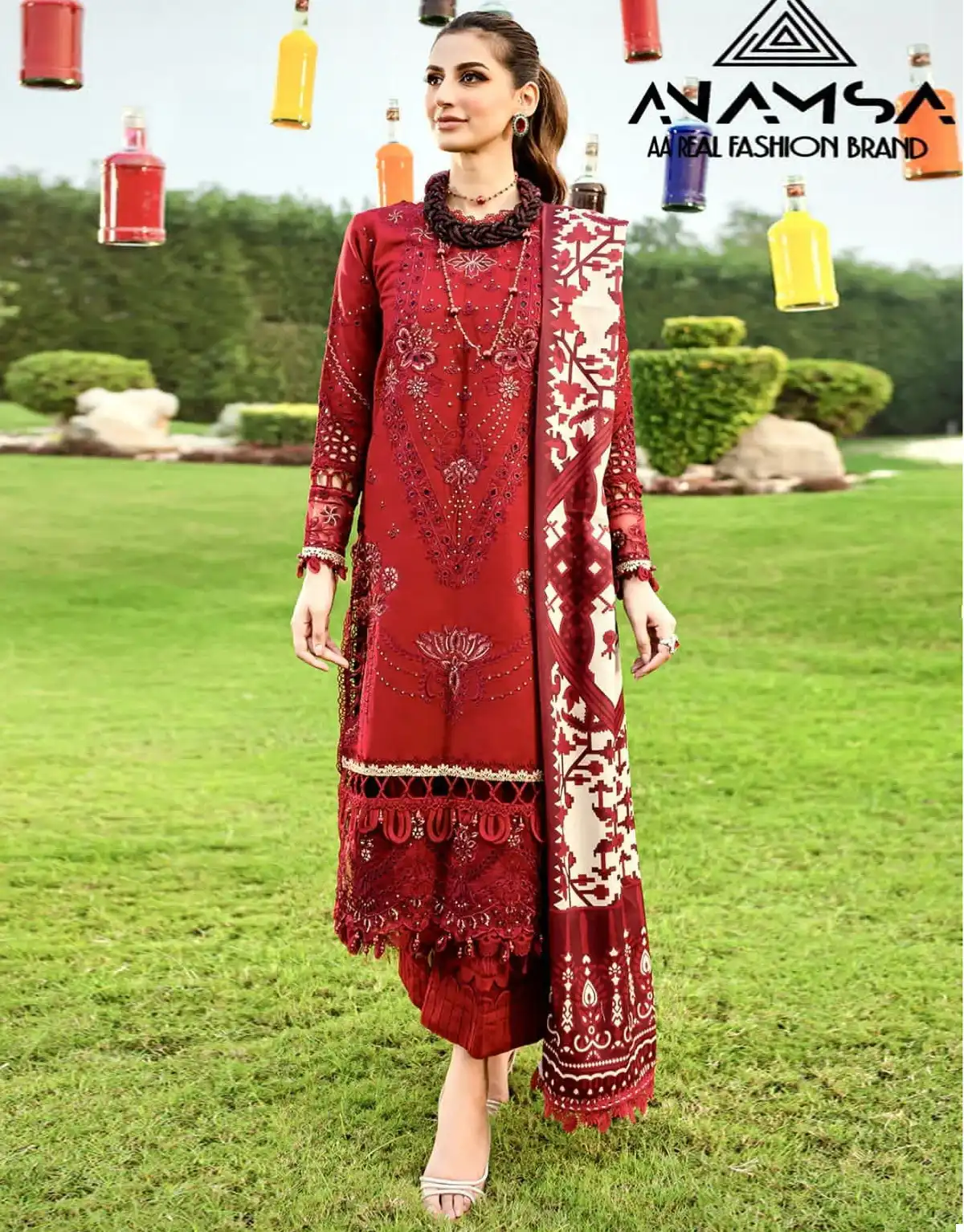 Vardan Ethnic Anamsa 412 Pure Rayon Cotton Wholesale Pakistani Salwar Suit