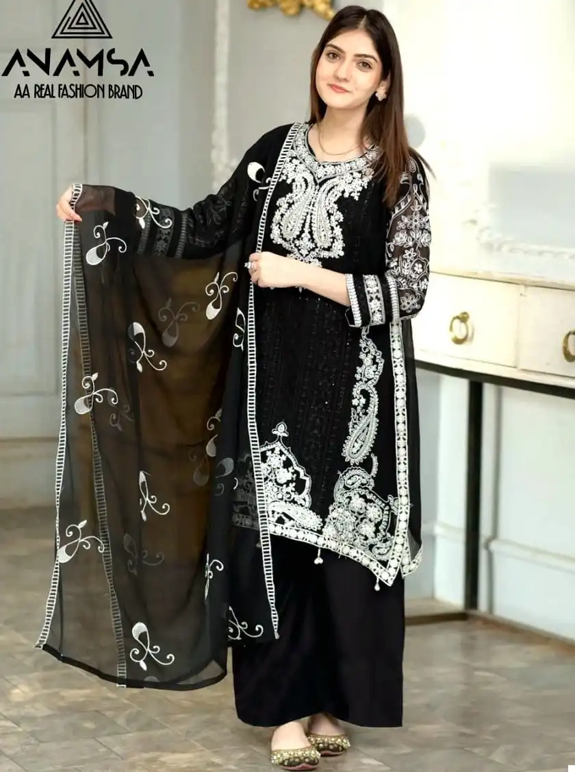 Vardan Ethnic Anamsa 413 Pure Faux Georgette Wholesale Pakistani Salwar Suit