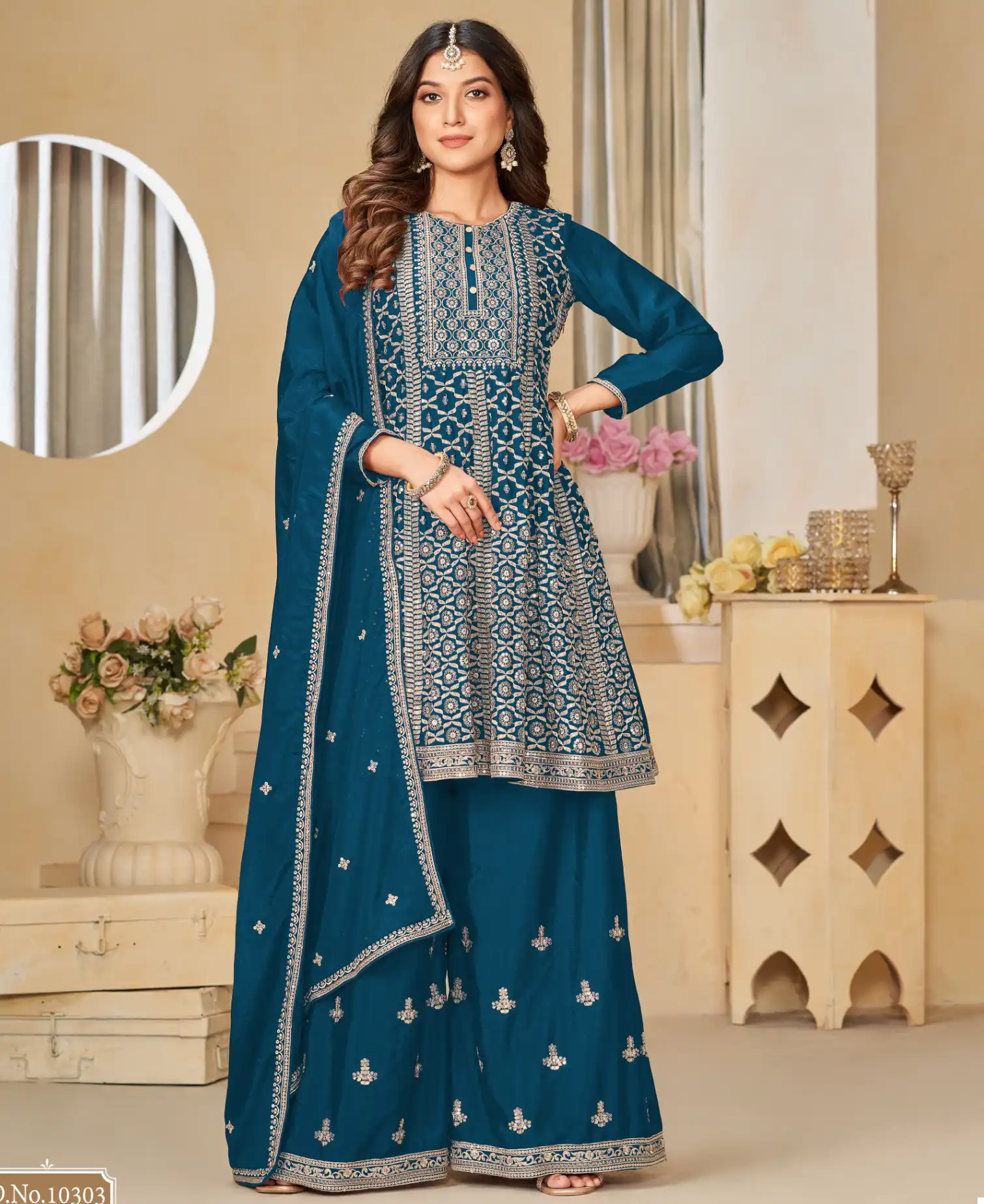 Vardan Ethnic Anjubaa Vol 30 Chinnon Wholesale Designer Salwar Suit Catalog — Wholesale Salwar Suits, Anju fabric wholesale from Surat — view 1