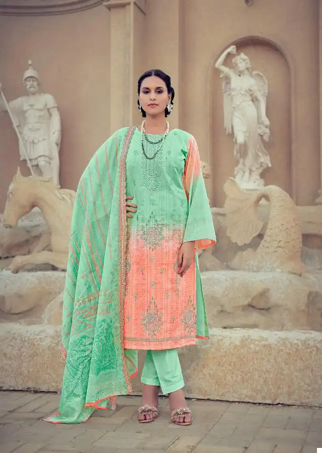 Vardan Ethnic Bin Saeed Vol 5 Pure Cambric Cotton Wholesale Pakistani Salwar Suit Catalog - Image 2