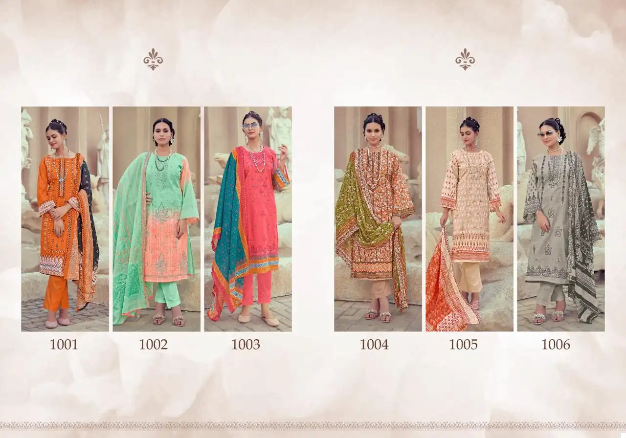 Vardan Ethnic Bin Saeed Vol 5 Pure Cambric Cotton Wholesale Pakistani Salwar Suit Catalog - Image 6