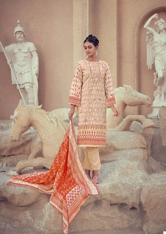 Vardan Ethnic Bin Saeed Vol 5 Pure Cambric Cotton Wholesale Pakistani Salwar Suit Catalog - Image 3