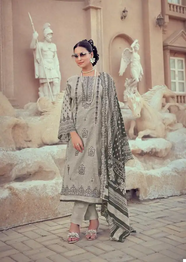 Vardan Ethnic Bin Saeed Vol 5 Pure Cambric Cotton Wholesale Pakistani Salwar Suit Catalog - Image 4