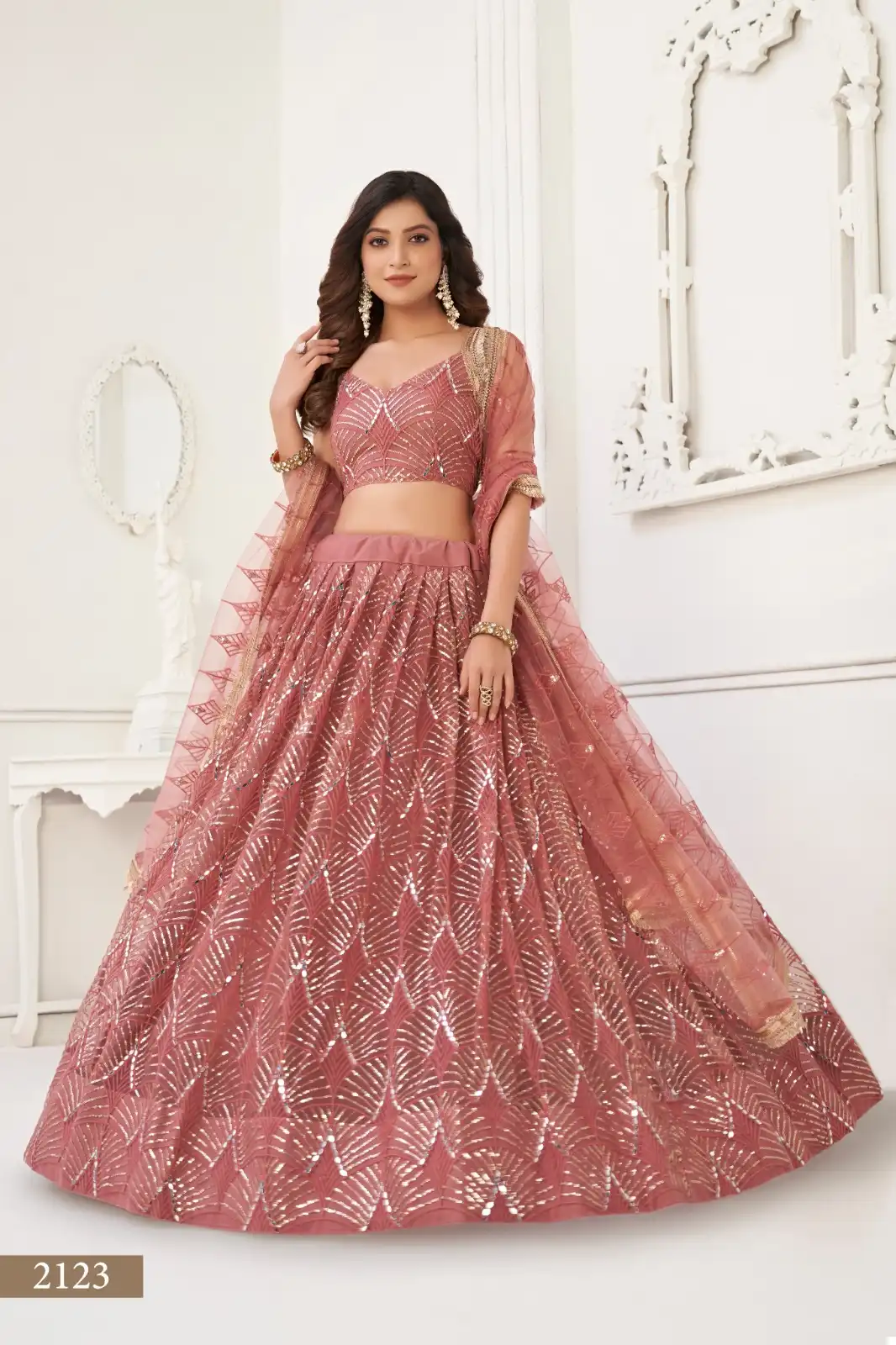 Vardan Ethnic Design Number 2123 Butterfly Net Wholesale Lehenga Catalog - Image 3