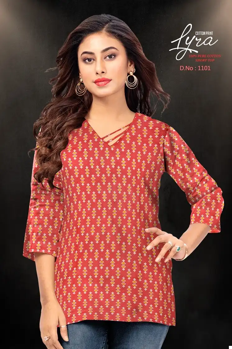 Vardan Ethnic Lyra Vol 1 Cotton Wholesale Short Tops Catalog - Image 3