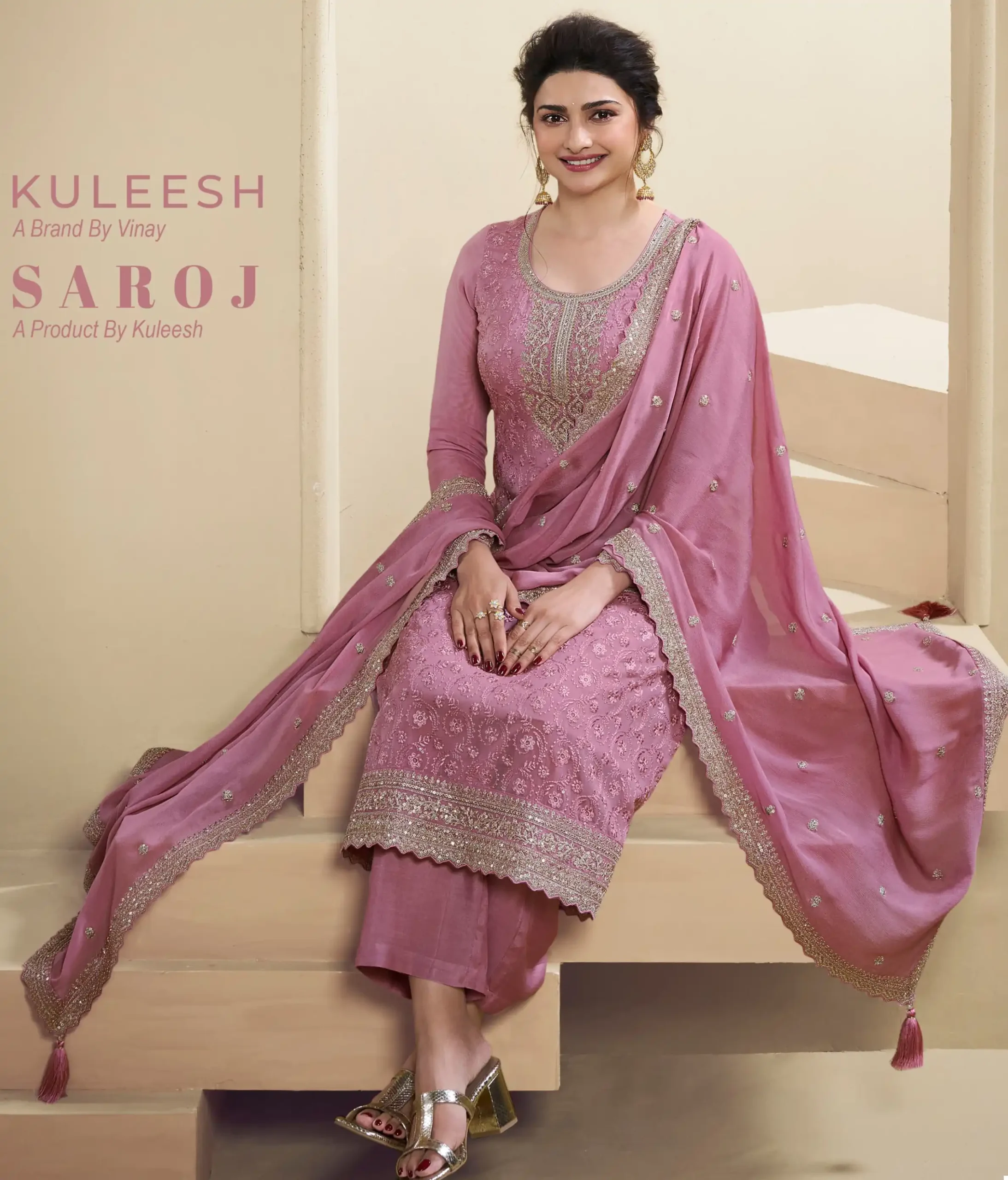 Vinay Fashion Kuleesh Saroj Organza Wholesale Designer Salwar Suit Catalog