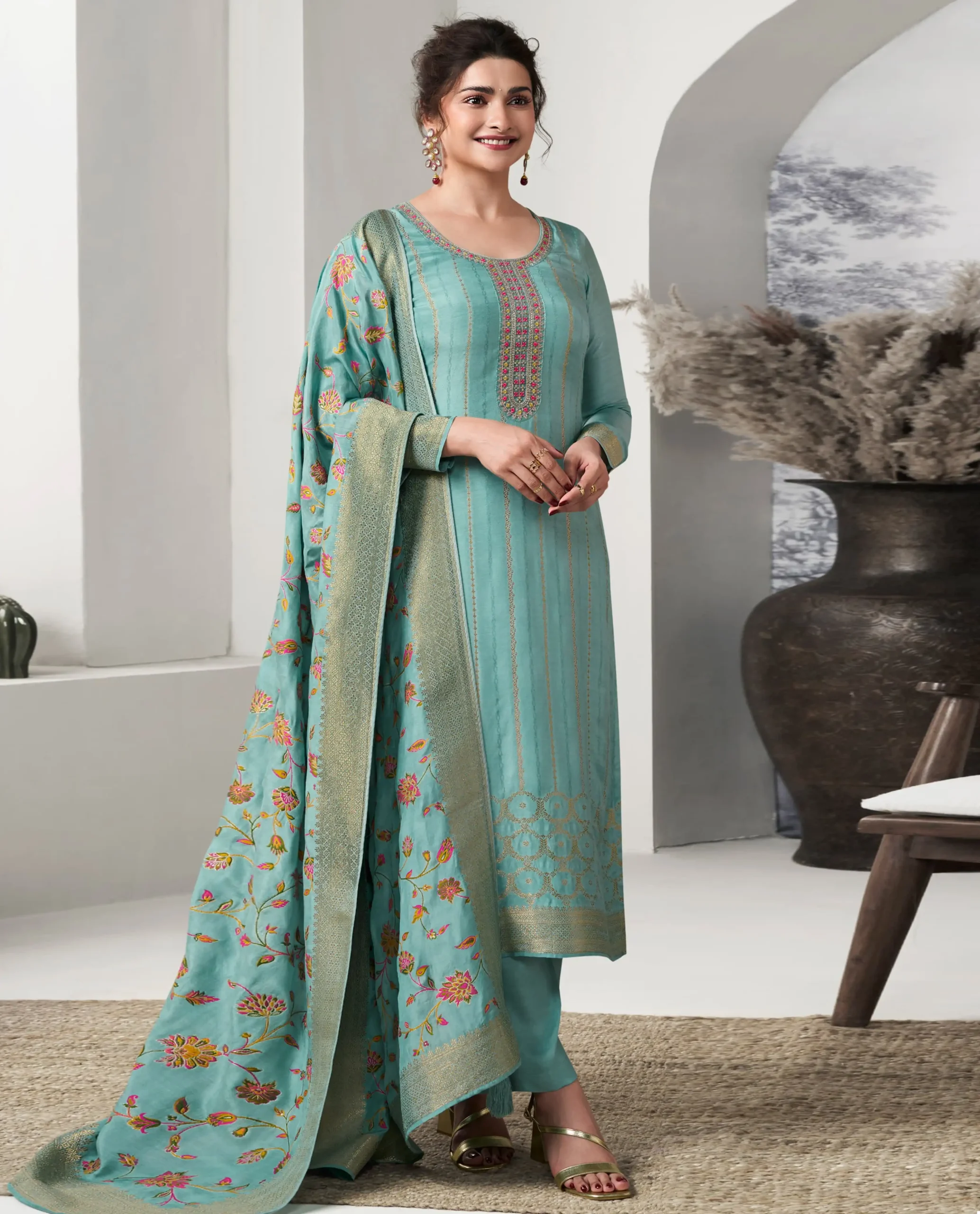 Vinay Fashion Sanaya 2 Machlin Jacquard Wholesale Fancy Salwar Suit Catalog