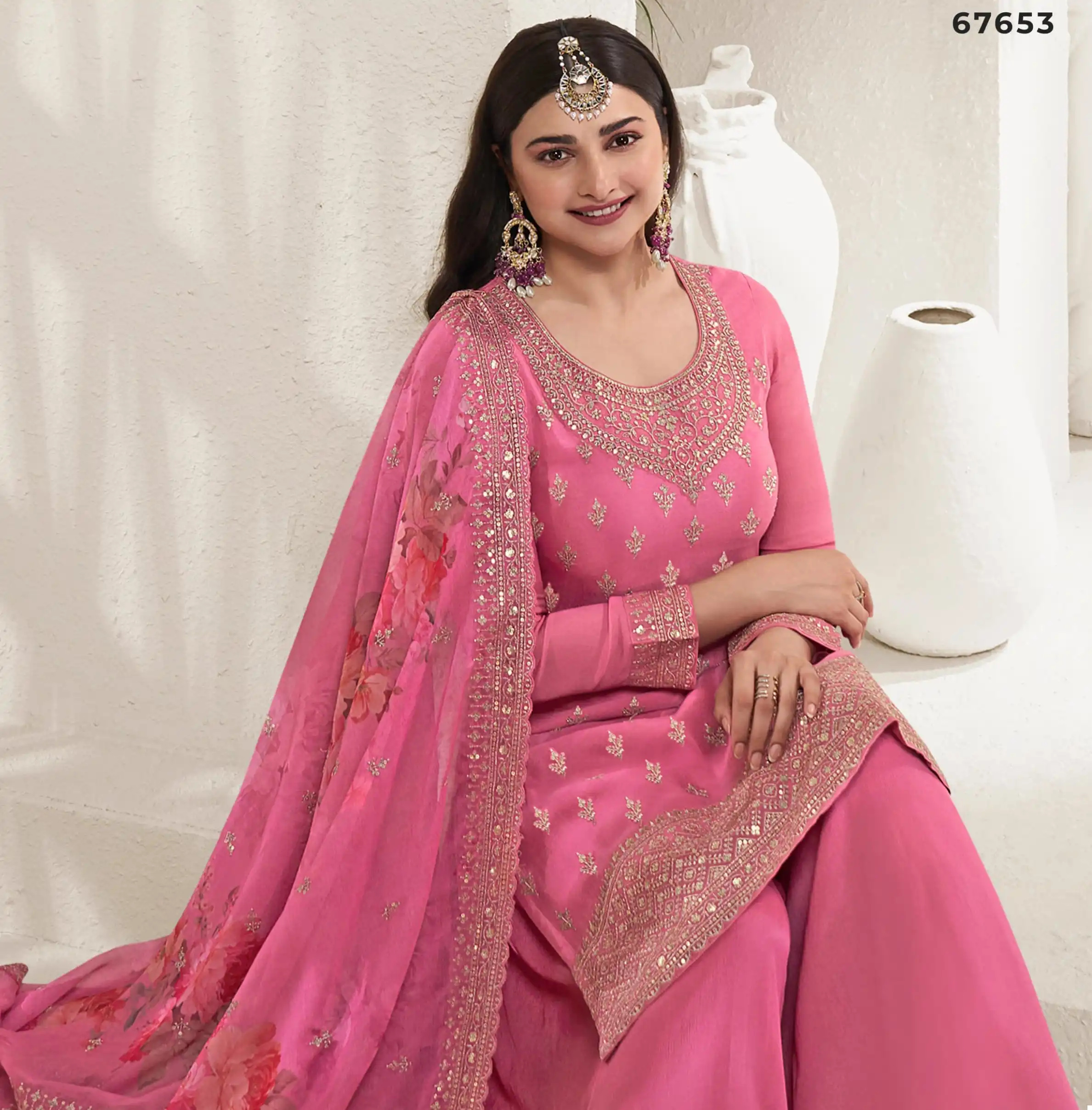 Vinay Fashion Shalini Embroidered Chinnon Wholesale Designer Salwar Suit Catalog