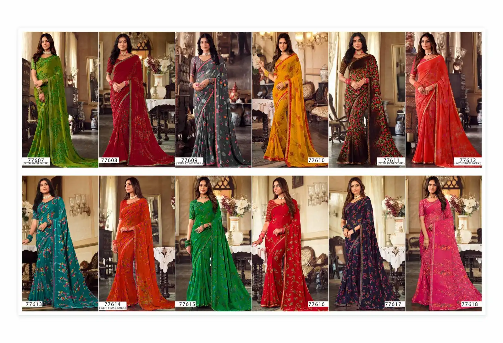 Vipul Titlee Vol 4 Georgette Wholesale Fancy Sarees Catalog - Image 13