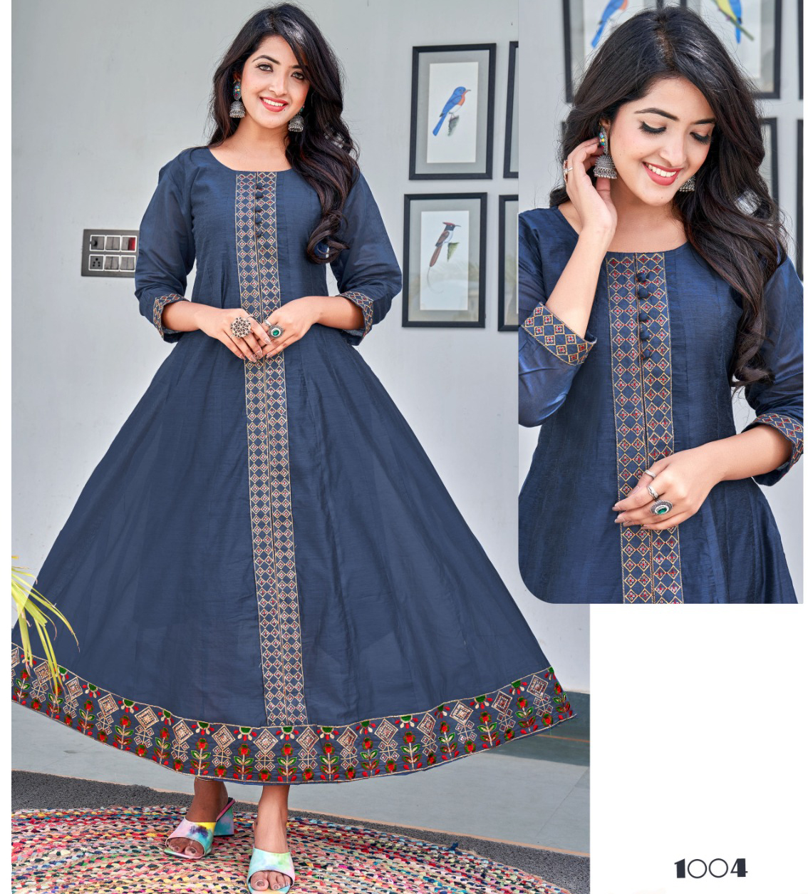 Viyaa Designer Preeti Pure Chanderi Modal Wholesale Anarkali Kurtis Catalog