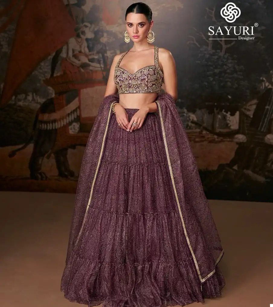 Sayuri Designer Mirana Pure Organza Silk Wholesale Lehenga Catalog