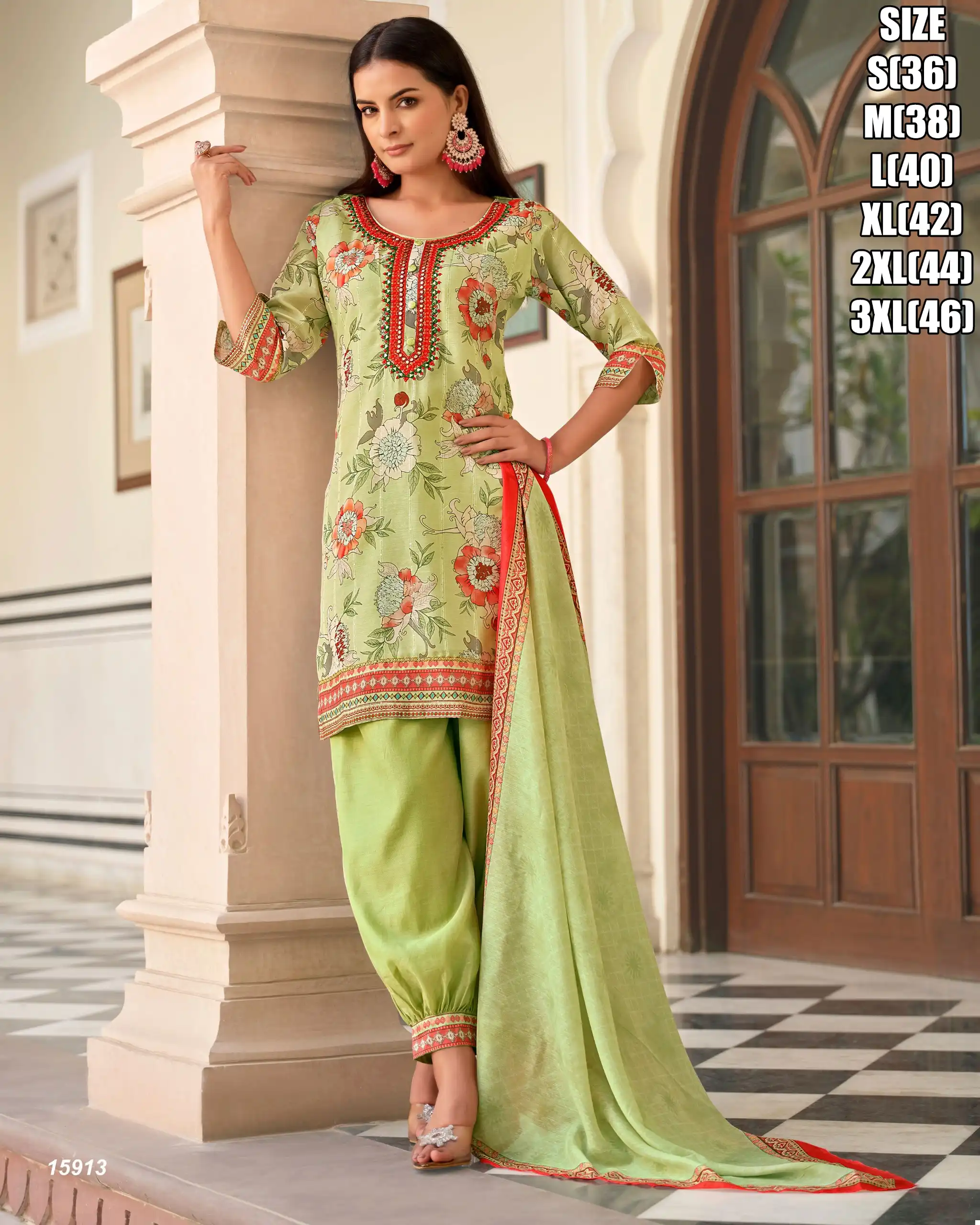 Vardan Ethnic Mehnoor Maslin Silk Wholesale Readymade Salwar Suit Catalog - Image 3