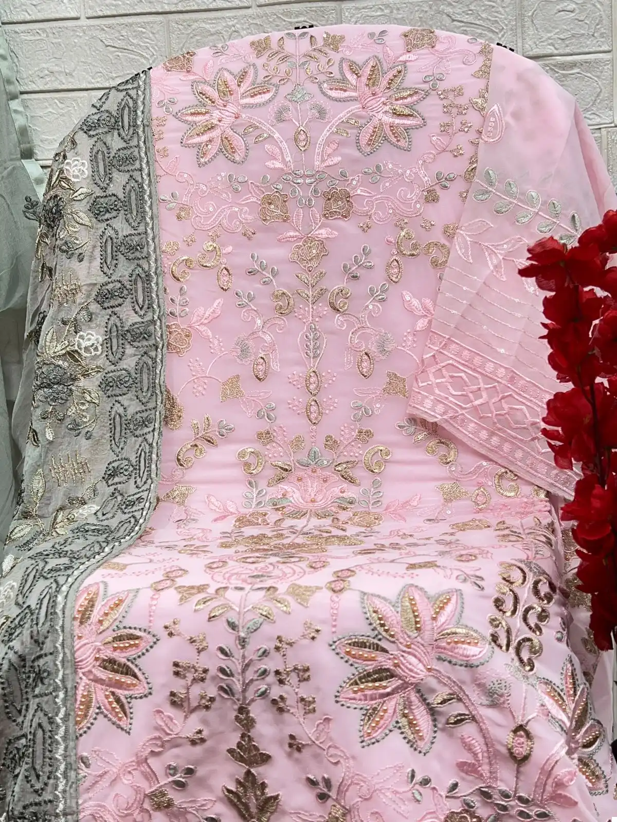 Zaha Aafreeda Vol 1 Faux Georgette Wholesale Pakistani Salwar Suit Catalog - Image 11