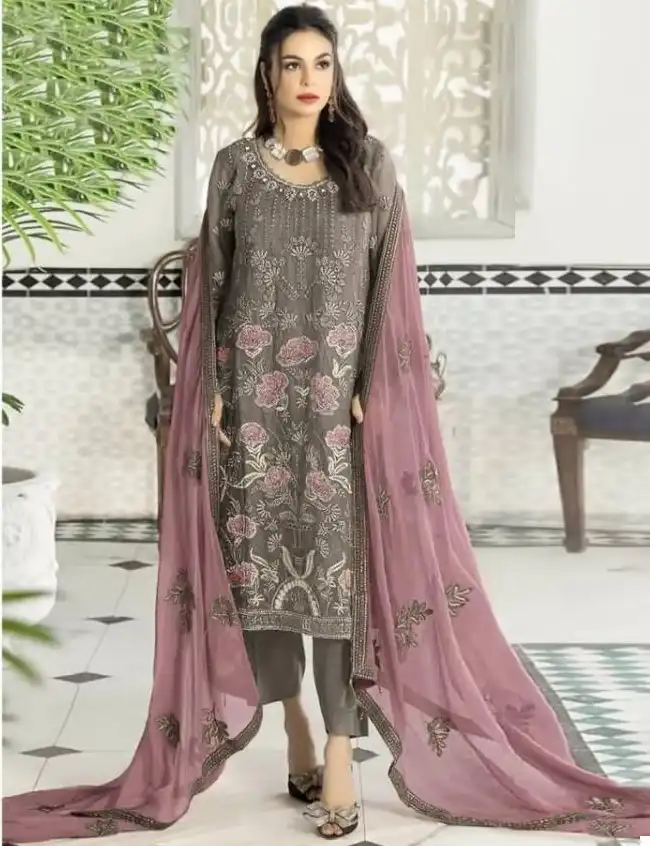 Zaha Aafreeda Vol 1 Faux Georgette Wholesale Pakistani Salwar Suit Catalog