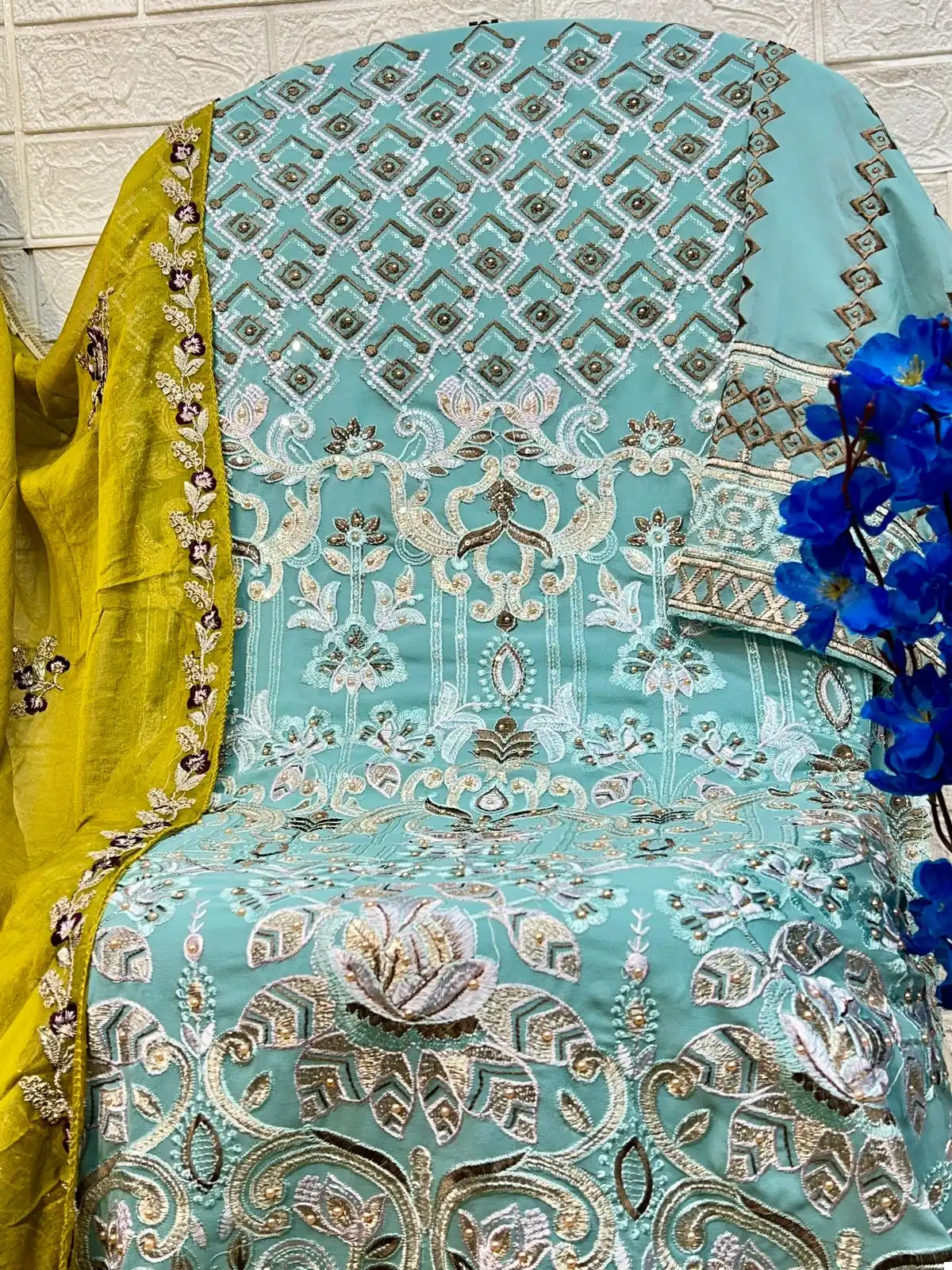 Zaha Aafreeda Vol 1 Faux Georgette Wholesale Pakistani Salwar Suit Catalog - Image 7