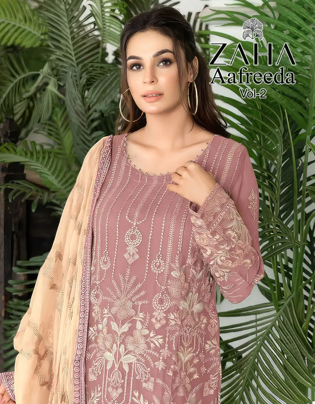 Zaha Aafreeda Vol 2 Faux Georgette Wholesale Pakistani Salwar Suit Catalog