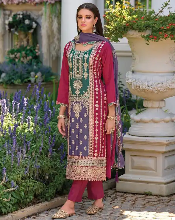 Zaveri Mahiya Heavy Chinon Wholesale Designer Readymade Salwar Suit Catalog