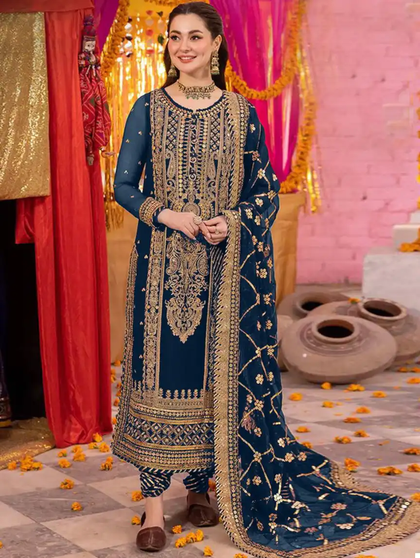 Ziaaz Code 470 Georgette Wholesale Pakistani Salwar Suit Catalog
