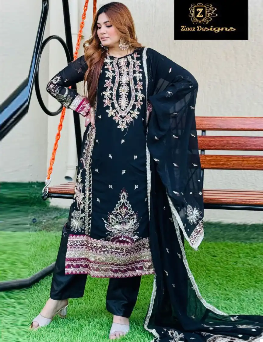 Ziaaz Designs Code 486 Georgette Wholesale Pakistani Salwar Suit